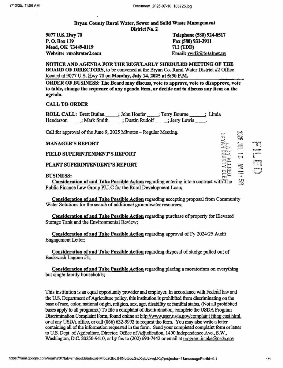 Agenda - July 14, 2025 - Pg. 1